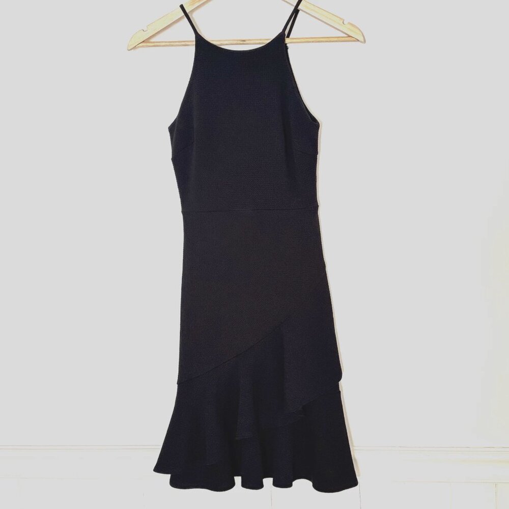 Aqua Jacquard Halter Black Dress Size XS New Party Minimalist *L22